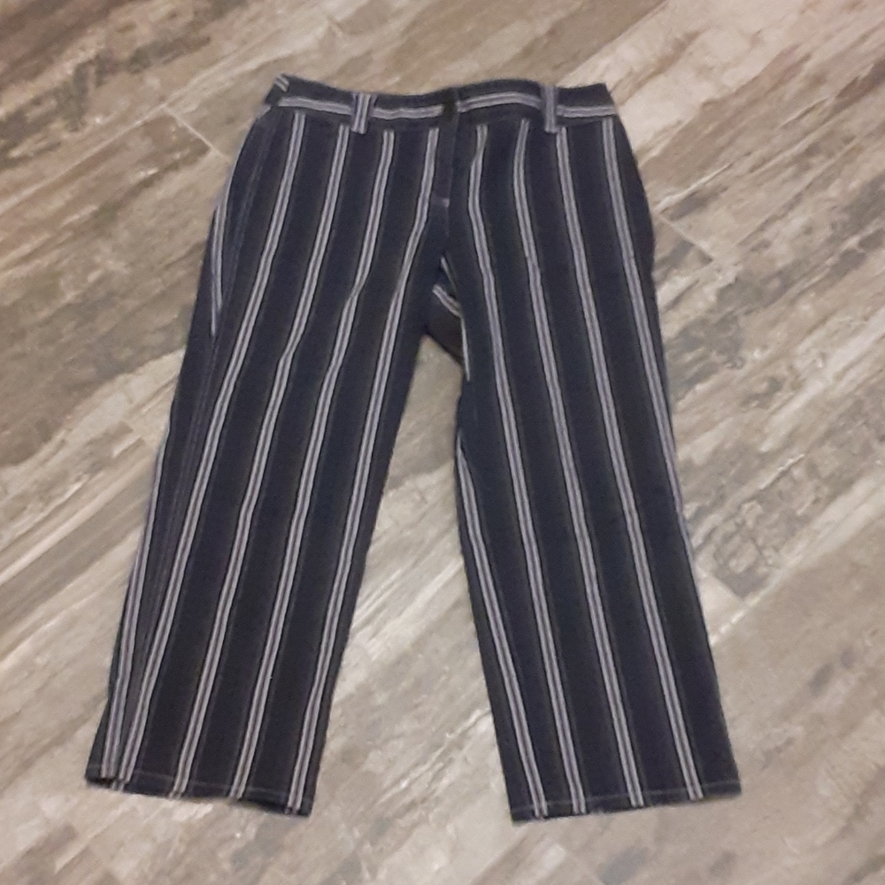 Ann Taylor LOFT Women’s Size 8 Brown & Black Striped Capri Pants –